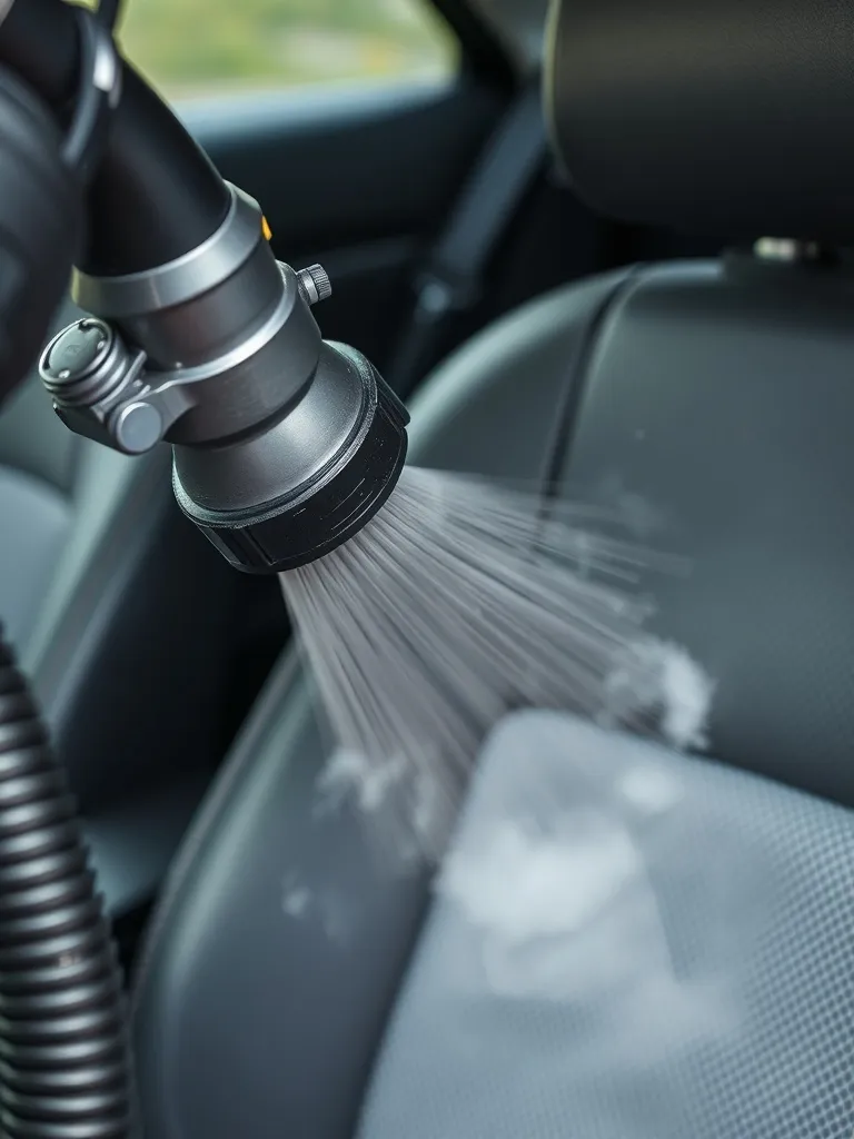Industrial upholstery cleaning machine nozzle working on a c