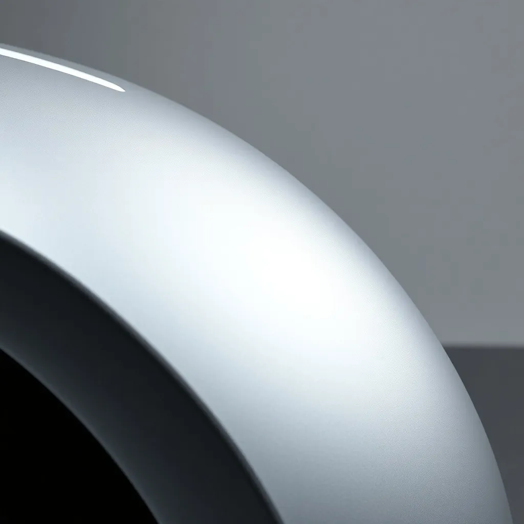 A clean, minimalist close-up of a silver car fender with sof